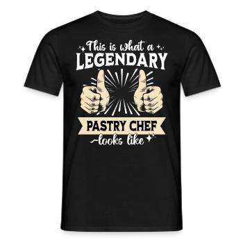 Legendary Pastry Chef - Men's T-Shirt - black - Front - AI Model Male 178 light (178cm)