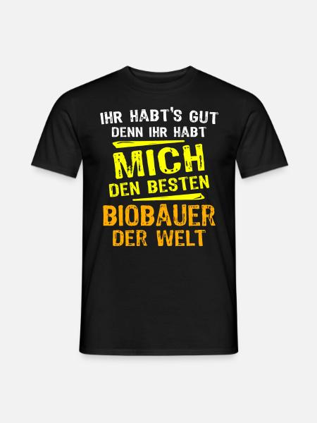 Biobauer Geschenk - Männer T-Shirt - Schwarz