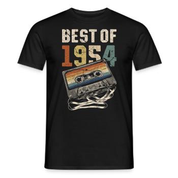 Best Of 1954 Birthday Cassette - Men's T-Shirt - black - Front - AI Model Male 178 light (178cm)
