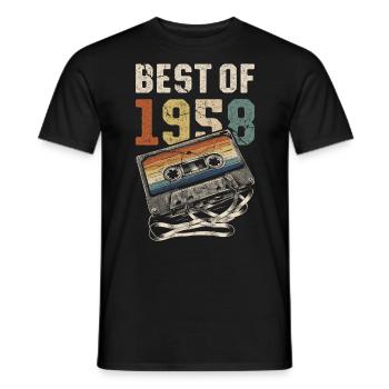 Best Of 1958 Geburtstag Kassette - Männer T-Shirt - Schwarz - Vorne - AI Model Male 178 light (178cm)