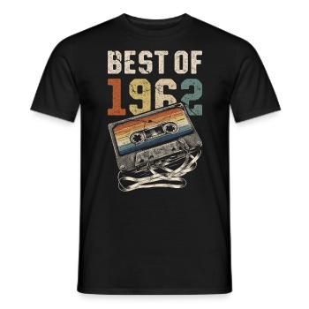 Best Of 1962 Birthday Cassette - Men's T-Shirt - black - Front - AI Model Male 178 light (178cm)