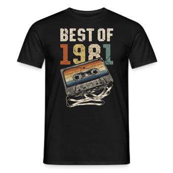 Le meilleur de la cassette d’anniversaire de 1981 - T-shirt homme - noir - Devant - AI Model Male 178 light (178cm)