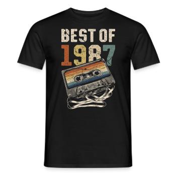 Le meilleur de la cassette d’anniversaire de 1987 - T-shirt homme - noir - Devant - AI Model Male 178 light (178cm)