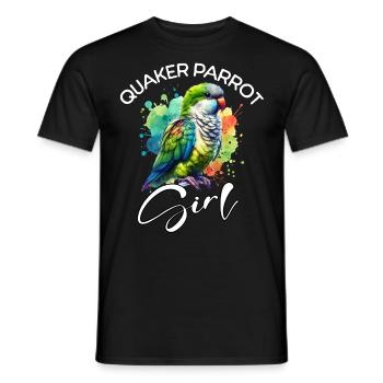 Quaker Perroquet Fille Moine Perruche - T-shirt homme - noir - Devant - AI Model Male 178 light (178cm)