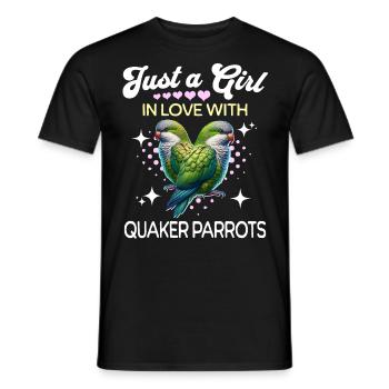 Moine Perruche Fille Quaker Perroquet - T-shirt homme - noir - Devant - AI Model Male 178 light (178cm)