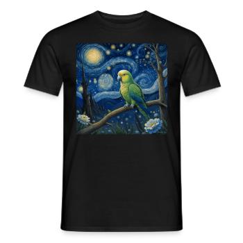 Perruche moine Nuit étoilée - T-shirt homme - noir - Devant - AI Model Male 178 light (178cm)