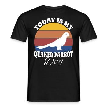 Perruche moine Perroquet Quaker - T-shirt homme - noir - Devant - AI Model Male 178 light (178cm)