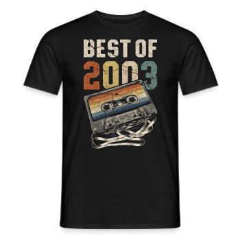 Best Of 2003 Birthday Cassette - Men's T-Shirt - black - Front - AI Model Male 178 light (178cm)
