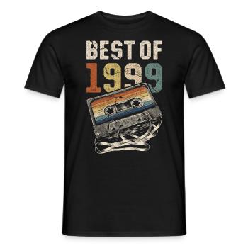 Best Of 1999 Birthday Cassette - Men's T-Shirt - black - Front - AI Model Male 178 light (178cm)