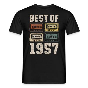 Le meilleur de la cassette d’anniversaire de 1957 - T-shirt homme - noir - Devant - AI Model Male 178 light (178cm)