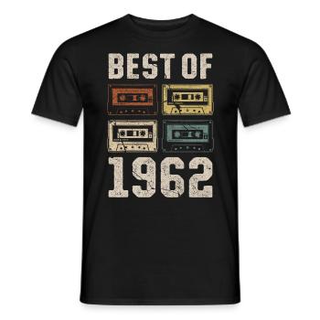Best Of 1962 Birthday Cassette - Men's T-Shirt - black - Front - AI Model Male 178 light (178cm)