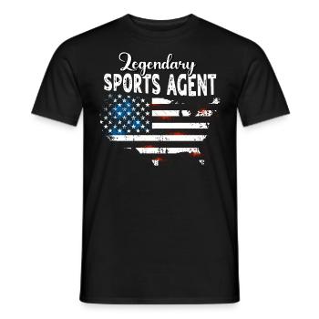Sportagent US - Männer T-Shirt - Schwarz - Vorne - AI Model Male 178 light (178cm)