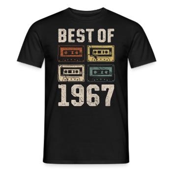 Best Of 1967 Geburtstag Kassette - Männer T-Shirt - Schwarz - Vorne - AI Model Male 178 light (178cm)
