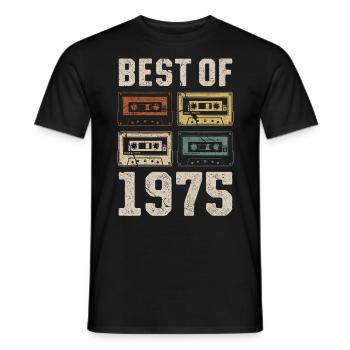 Le meilleur de la cassette d’anniversaire de 1975 - T-shirt homme - noir - Devant - AI Model Male 178 light (178cm)
