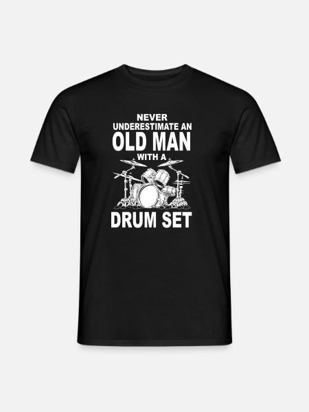 Schlagzeug Drums Drumstick Drummer Musik Band Rock - Männer T-Shirt - Schwarz
