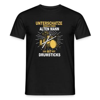 Tambours Tambours Baguette Batteur Musique Groupe Rock - T-shirt homme - noir - Devant - AI Model Male 178 light (178cm)