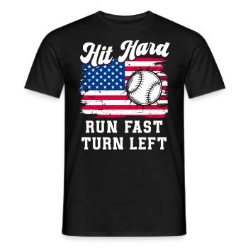 Baseball Sports Baseball Player Pitcher Catcher USA - Men's T-Shirt - black - Front - AI Model Male 178 light (178cm)