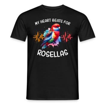 Rosellasittich Herzlinie - Männer T-Shirt - Schwarz - Vorne - AI Model Male 178 light (178cm)