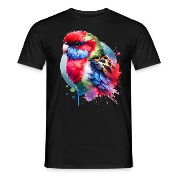Rosella motif - Men's T-Shirt - black - Front - AI Model Male 178 light (178cm)