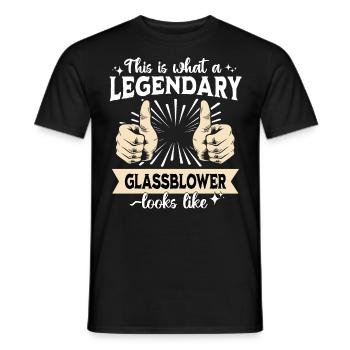 Souffleur de verre légendaire - T-shirt homme - noir - Devant - AI Model Male 178 light (178cm)
