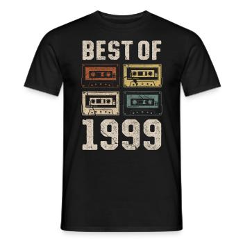Best Of 1999 Birthday Cassette - Men's T-Shirt - black - Front - AI Model Male 178 light (178cm)