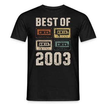 Best Of 2003 Birthday Cassette - Men's T-Shirt - black - Front - AI Model Male 178 light (178cm)