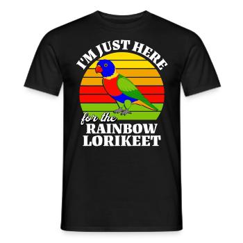 Funny rainbow lorikeet sayings - Men's T-Shirt - black - Front - AI Model Male 178 light (178cm)
