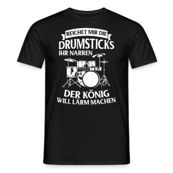 Tambours Tambours Baguette Batteur Musique Groupe Rock - T-shirt homme - noir - Devant - AI Model Male 178 light (178cm)