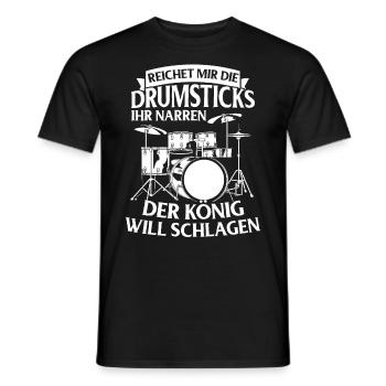 Tambours Tambours Baguette Batteur Musique Groupe Rock - T-shirt homme - noir - Devant - AI Model Male 178 light (178cm)