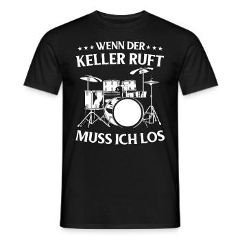 Tambours Tambours Baguette Batteur Musique Groupe Rock - T-shirt homme - noir - Devant - AI Model Male 178 light (178cm)