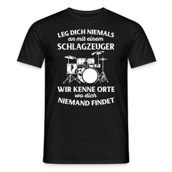 Drums Drums Drumstick Drummer Music Band Rock - Men's T-Shirt - black - Front - AI Model Male 178 light (178cm)