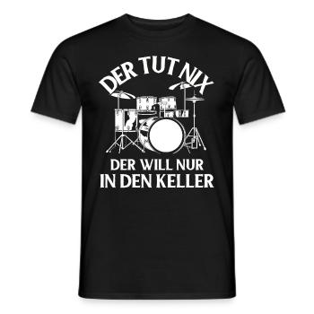 Drums Drums Drumstick Drummer Music Band Rock - Men's T-Shirt - black - Front - AI Model Male 178 light (178cm)