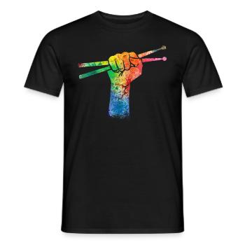 Tambours Tambours Baguette Batteur Musique Groupe Rock - T-shirt homme - noir - Devant - AI Model Male 178 light (178cm)