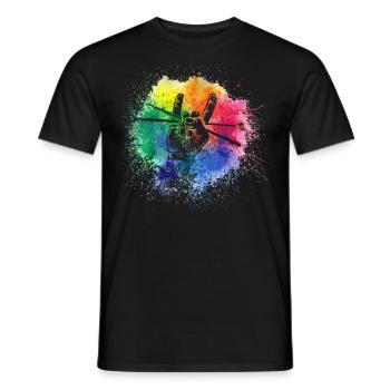 Tambours Tambours Baguette Batteur Musique Groupe Rock - T-shirt homme - noir - Devant - AI Model Male 178 light (178cm)