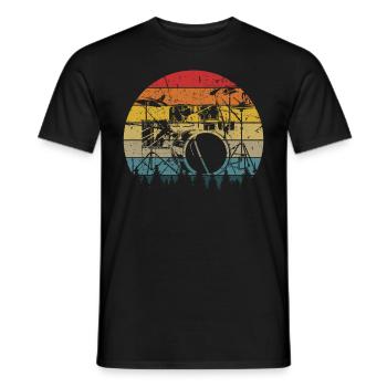 Tambours Tambours Baguette Batteur Musique Groupe Rock - T-shirt homme - noir - Devant - AI Model Male 178 light (178cm)