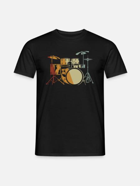 Drums Drums Drumstick Drummer Music Band Rock - Men's T-Shirt - black