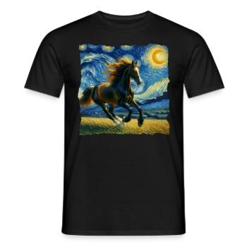 Traber Starry Night - Männer T-Shirt - Schwarz - Vorne - AI Model Male 178 light (178cm)