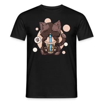 Bubble Tea Boba BubbleTea Kawaii Japan Tea Kpop - Men's T-Shirt - black - Front - AI Model Male 178 light (178cm)