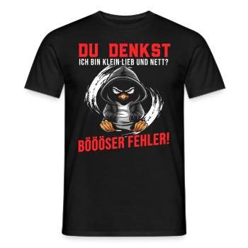 Penguin Tshirt Funny Funny Humor Sarcasm Office - Men's T-Shirt - black - Front - AI Model Male 178 light (178cm)