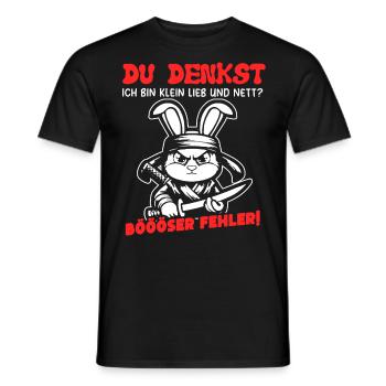 Hase Tshirt Lustig Witzig Humor Sarkasmus Büro - Männer T-Shirt - Schwarz - Vorne - AI Model Male 178 light (178cm)