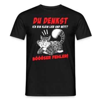 Chat Tshirt Drôle Drôle Humour Sarcasme Bureau - T-shirt homme - noir - Devant - AI Model Male 178 light (178cm)