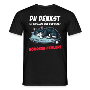 Chat Tshirt Drôle Drôle Humour Sarcasme Bureau - T-shirt homme - noir - Devant - AI Model Male 178 light (178cm)