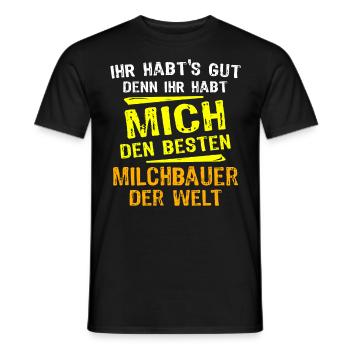 Cadeau de producteur laitier - T-shirt homme - noir - Devant - AI Model Male 178 light (178cm)