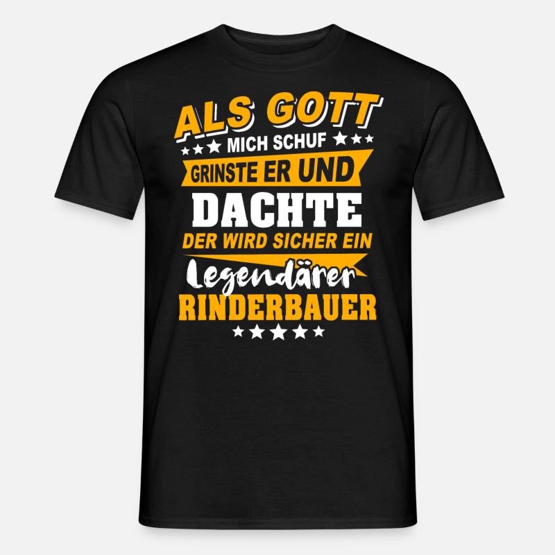 Rinderbauer Sprüche - Männer T-Shirt - Schwarz