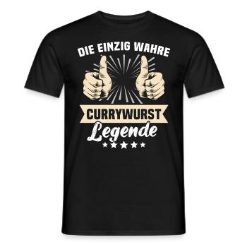 Currywurst sayings - Men's T-Shirt - black - Front - AI Model Male 178 light (178cm)