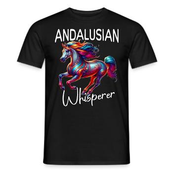Cheval chuchoteur andalou - T-shirt homme - noir - Devant - AI Model Male 178 light (178cm)