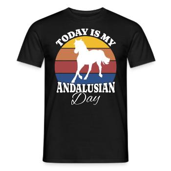 Andalusier Andalusian - Männer T-Shirt - Schwarz - Vorne - AI Model Male 178 light (178cm)