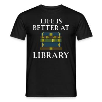 Buch Bücher Bibliothek Literatur Lesen Read Books - Männer T-Shirt - Schwarz - Vorne - AI Model Male 178 light (178cm)