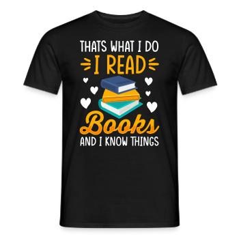 Buch Bücher Bibliothek Literatur Lesen Read Books - Männer T-Shirt - Schwarz - Vorne - AI Model Male 178 light (178cm)