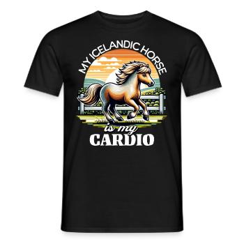 Icelandic Horse Icelandic Horse - Men's T-Shirt - black - Front - AI Model Male 178 light (178cm)